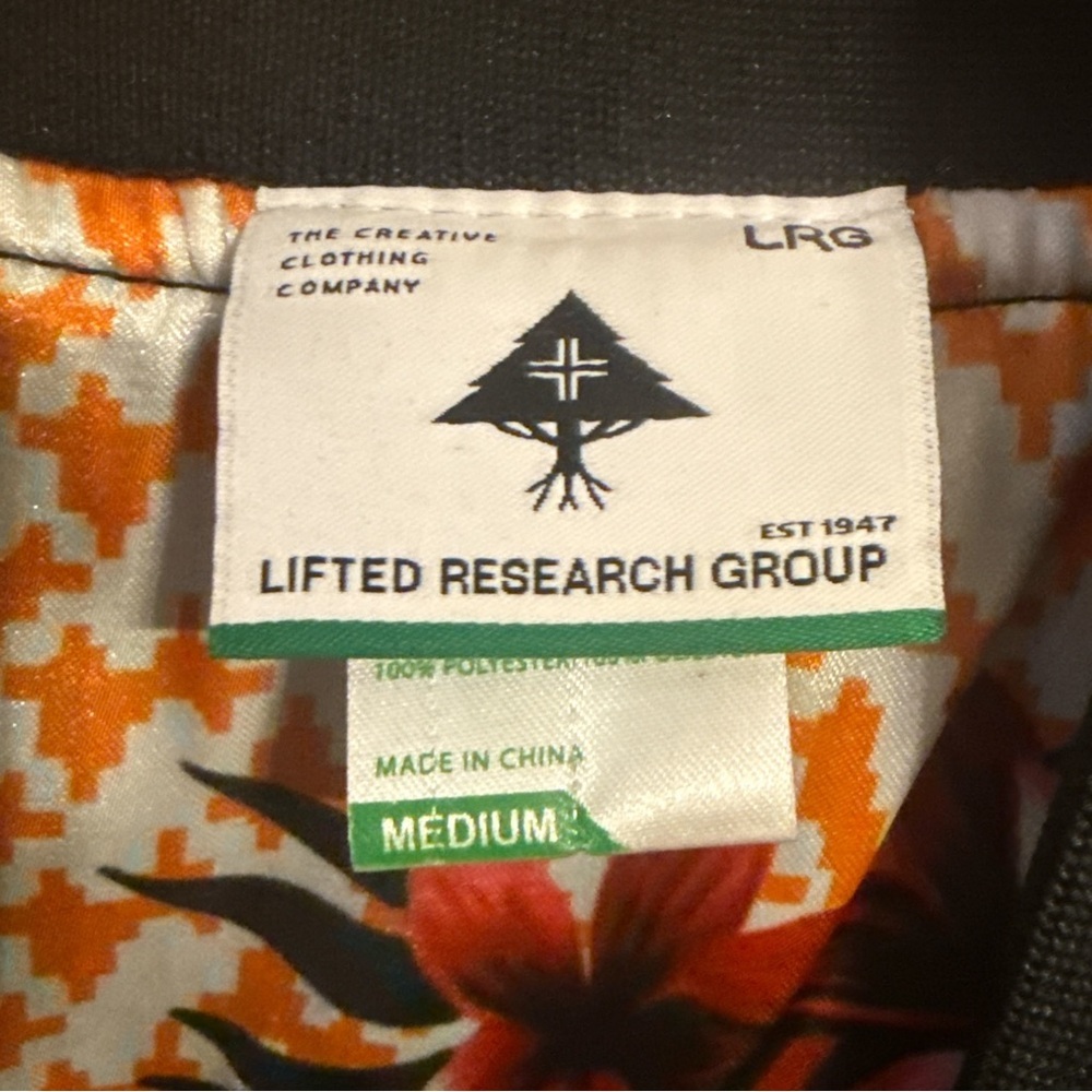 LRG Lifted Research Group Men’s Aloha Black Bomber Jacket Style C184001 Size M - Picture 10 of 14